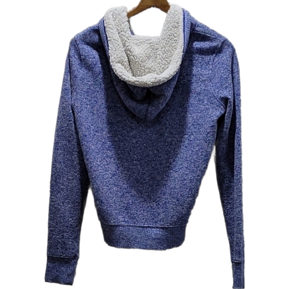 2 for $20! SO Blue Zip-Up Hoodie with White Fleece in Hood Size Junior M - Picture 2 of 3